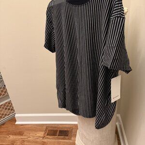 lululemon all yours black and white striped short-sleeved women's t-shirt